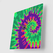 Paarse en groene spiraalkleurige kleurstofklok vierkante klok (Hoek)