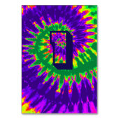Paarse en groene spiraalkleurige tintelingstabel E Kaart (Achterkant)