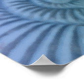 Paarse en groene spiraalvormige Ammonite Fossil Ar Poster (Hoek)