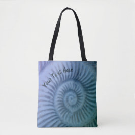 Paarse en groene spiraalvormige Ammonite Fossil Ar Tote Bag