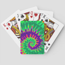 Paarse en groene spiraalvormige speelkaarten