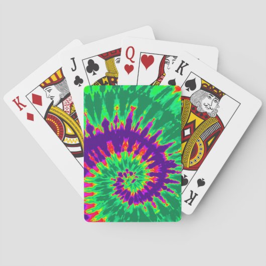 Paarse en groene spiraalvormige speelkaarten (Achterkant)