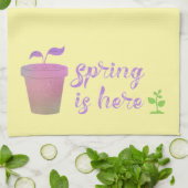  Paarse EN groene SPRING IS HIER Keukenpad Theedoek (Gevouwen)