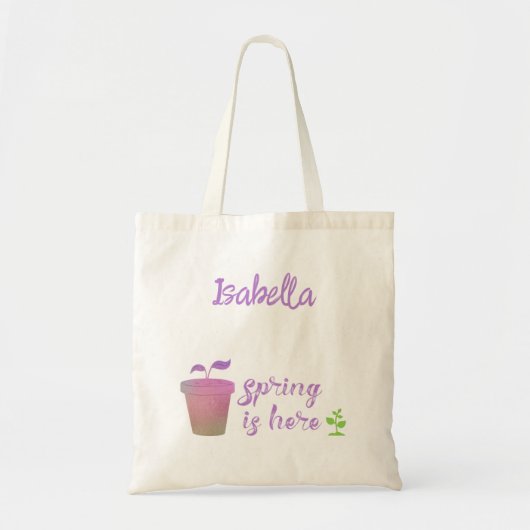  Paarse EN groene SPRING IS HIER Tote Bag (Voorkant)