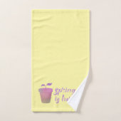  Paarse EN groene SPRING IS HIER Wasdoek Bad Handdoek (Handdoek)