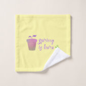  Paarse EN groene SPRING IS HIER Wasdoek Bad Handdoek (Wasdoekje)