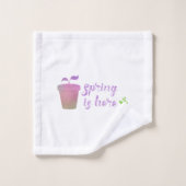 Paarse EN groene SPRING IS HIER Washandje (Wasdoekje)