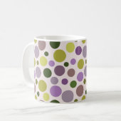 Paarse en groene stippen koffiemok (Voorkant links)