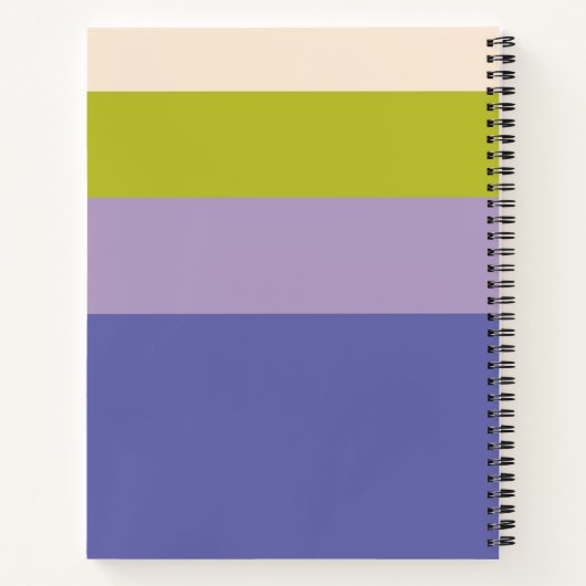 Paarse en groene strepen, gepersonaliseerd notitieboek (Achterkant)