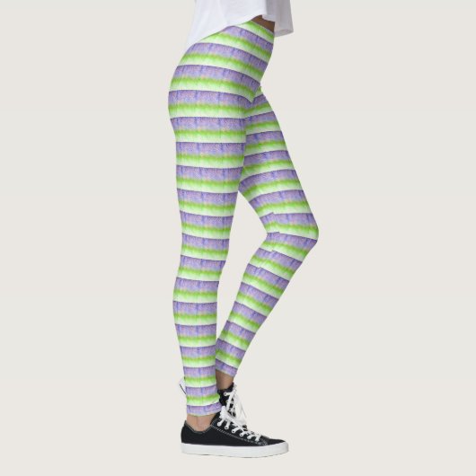Paarse en groene strepen leggings (Rechts)