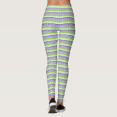 Paarse en groene strepen leggings (Achterkant)