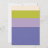 Paarse en groene strepen Modern Baby shower Kaart (Achterkant)