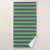Paarse en groene strepen ontwerp badhanddoek (Badhanddoek)