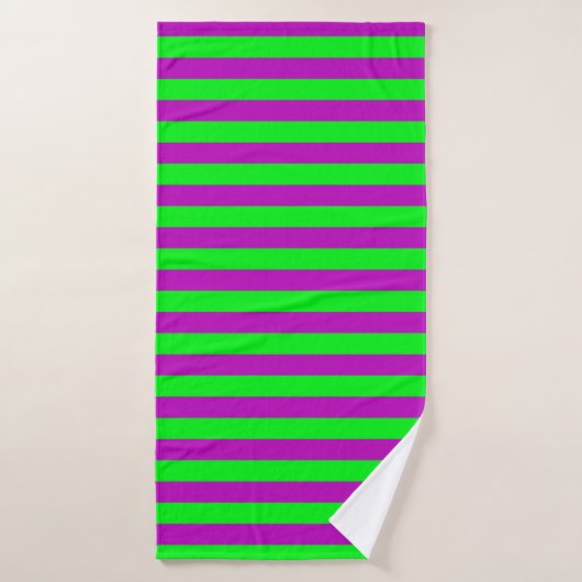 Paarse en groene strepen ontwerp badhanddoek (Badhanddoek)