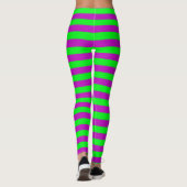 Paarse en groene strepen ontwerp leggings (Achterkant)