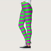 Paarse en groene strepen ontwerp leggings (Links)