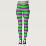 Paarse en groene strepen ontwerp leggings<br><div class="desc">Paarse en groene horizontale streeplijnen naadloze herhaling Patroon Ontwerp Achtergrond Afdrukken</div>