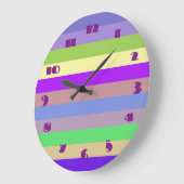 Paarse en groene strepen wandklok (Hoek)