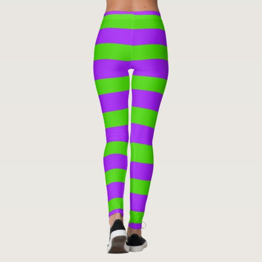 Paarse en groene striped St. Urho Leggings (Achterkant)
