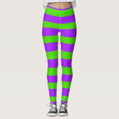 Paarse en groene striped St. Urho Leggings (Voorkant)