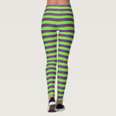 Paarse en groene stripper met heks Halloween Leggings (Achterkant)