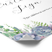 Paarse en Groene Succulent Custom Text Sign Poster (Hoek)