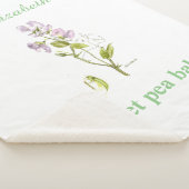 paarse en groene Sweet-Pea waterverf Flower baby Sherpa Deken (3/4)