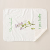 paarse en groene Sweet-Pea waterverf Flower baby Sherpa Deken (Voorkant (horizontaal))