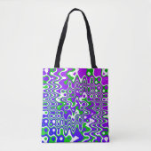 [Paarse en Groene] Swirled Op-Art Tote Bag (Voorkant)
