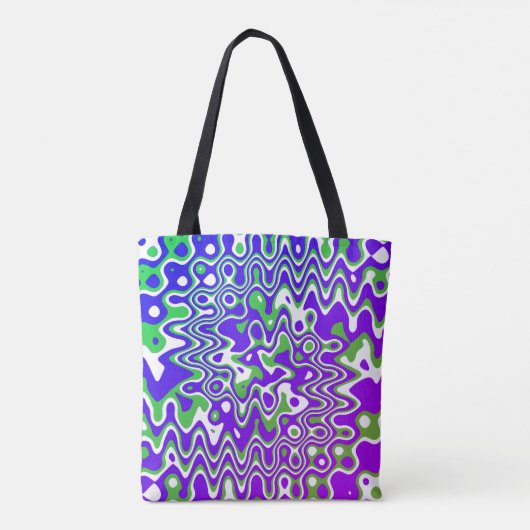 [Paarse en Groene] Swirled Op-Art Tote Bag (Achterkant)