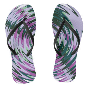 Paarse en groene Teenslippers