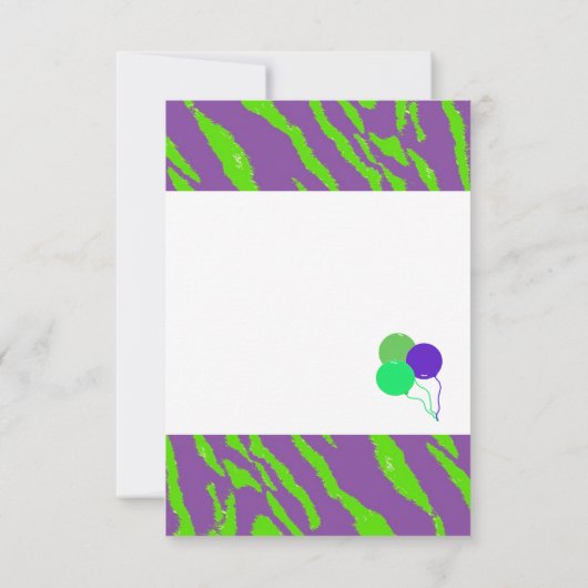 Paarse en groene tijgerstapes, uitnodiging (Achterkant)
