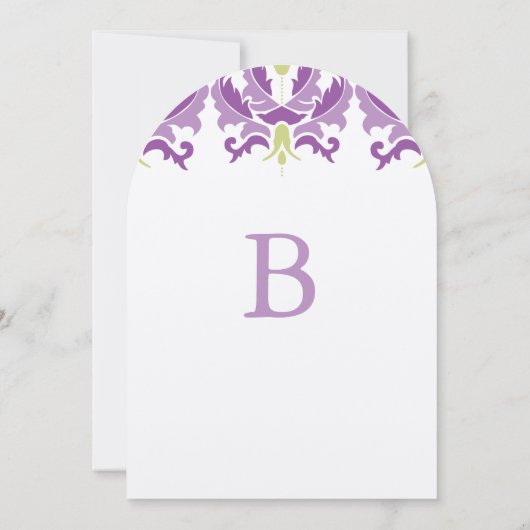 Paarse en groene uitnodiging tot weddenschappen (Achterkant)