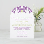 Paarse en groene uitnodiging tot weddenschappen (Staand voorkant)