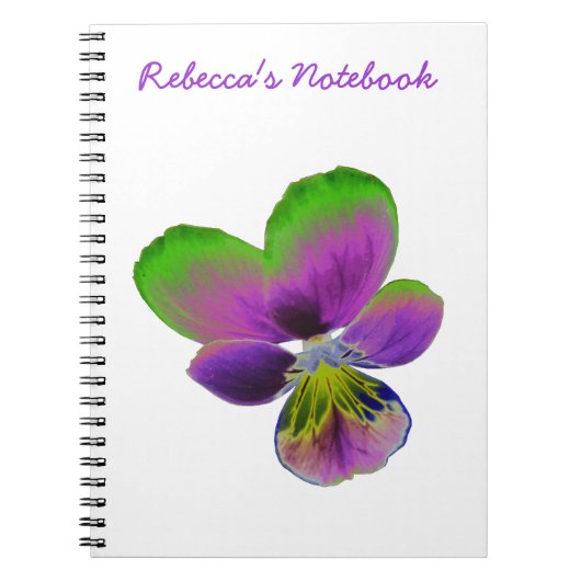Paarse en groene violier aanpasbare notitieboek (Voorkant)