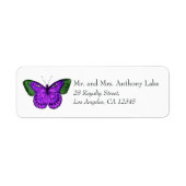 Paarse en groene vlinder etiket (Voorkant)