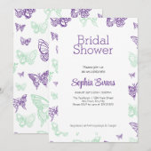 Paarse en groene vlinders wit Vrijgezellenfeest Kaart (Voorkant / Achterkant)