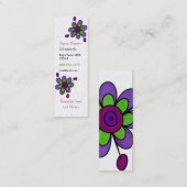 Paarse en groene vloeren mini visitekaartje (Voorkant / Achterkant)