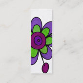 Paarse en groene vloeren mini visitekaartje (Achterkant)