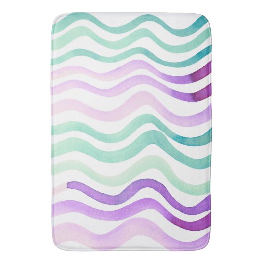 Paarse en groene waterverf badmat (Voorkant Verticaal)