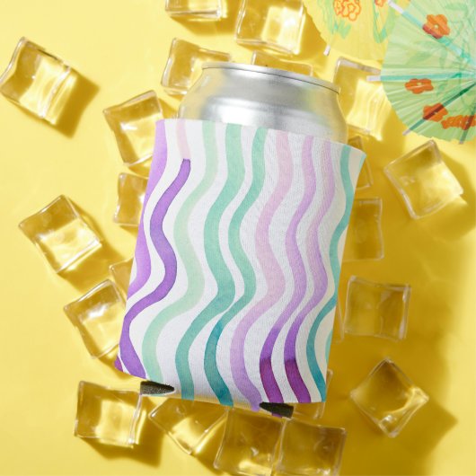 Paarse en groene waterverf blikjeskoeler (Insitu Zomer)