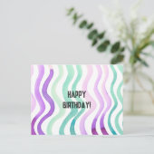 Paarse en groene waterverf briefkaart (Staand voorkant)