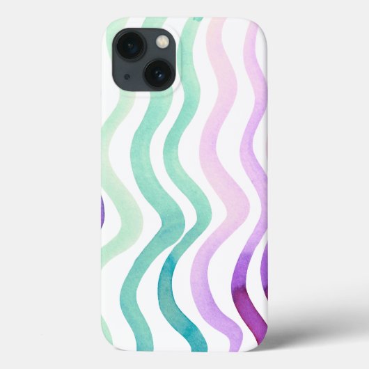 Paarse en groene waterverf Case-Mate iPhone case (Achterkant)