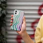 Paarse en groene waterverf iPhone hoesje