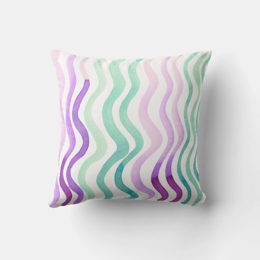 Paarse en groene waterverf kussen (Achterkant)