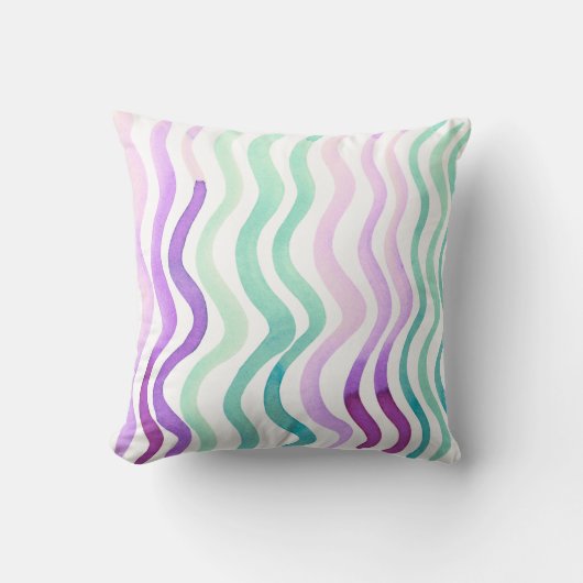 Paarse en groene waterverf kussen (Voorkant)