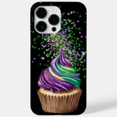 PAARSE EN GROENE WATERVERF MARDI GRAS CUPCAKE Case-Mate iPhone CASE (Achterkant)