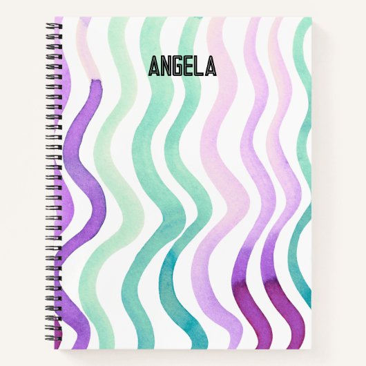 Paarse en groene waterverf notitieboek (Voorkant)