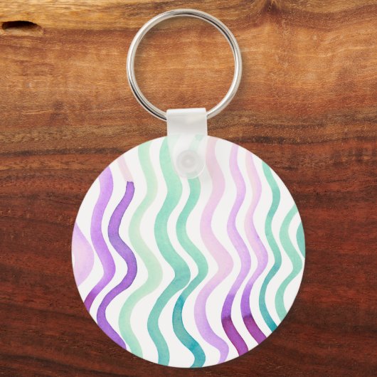 Paarse en groene waterverf sleutelhanger (Achterkant)