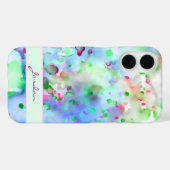 Paarse en groene Waterverf Spletters verf Case-Mate iPhone Case (Achterkant (horizontaal))